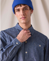 View of model wearing Bay Chambray Dockers® x Transnomadica Dock Shirt.
