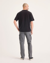 Back view of model wearing Car Park Grey Utility Cargo Pant, Straight Fit.