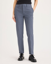 Front view of model wearing Folkstone Gray Mid-Rise Collins Trouser with Sculpt, Slim FIt.