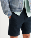 View of model wearing Navy Blazer Alpha 8