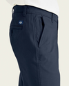 View of model wearing Pembroke - Blue Ultimate Chinos, Straight Fit.