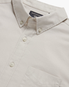 View of model wearing Silver Birch Oxford Shirt, Slim Fit.
