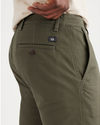 View of model wearing Army Green Men's Skinny Fit Original Chino Pants.