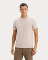 Front view of model wearing Ashes Of Roses Go Tee, Slim Fit.