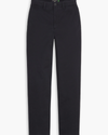 View of model wearing Beautiful Black Blake Chino Pants, High Straight Fit.