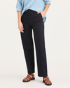 Front view of model wearing Beautiful Black Blake Chino Pants, High Straight Fit.