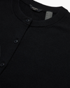 View of model wearing Beautiful Black Cardigan, Regular Fit.