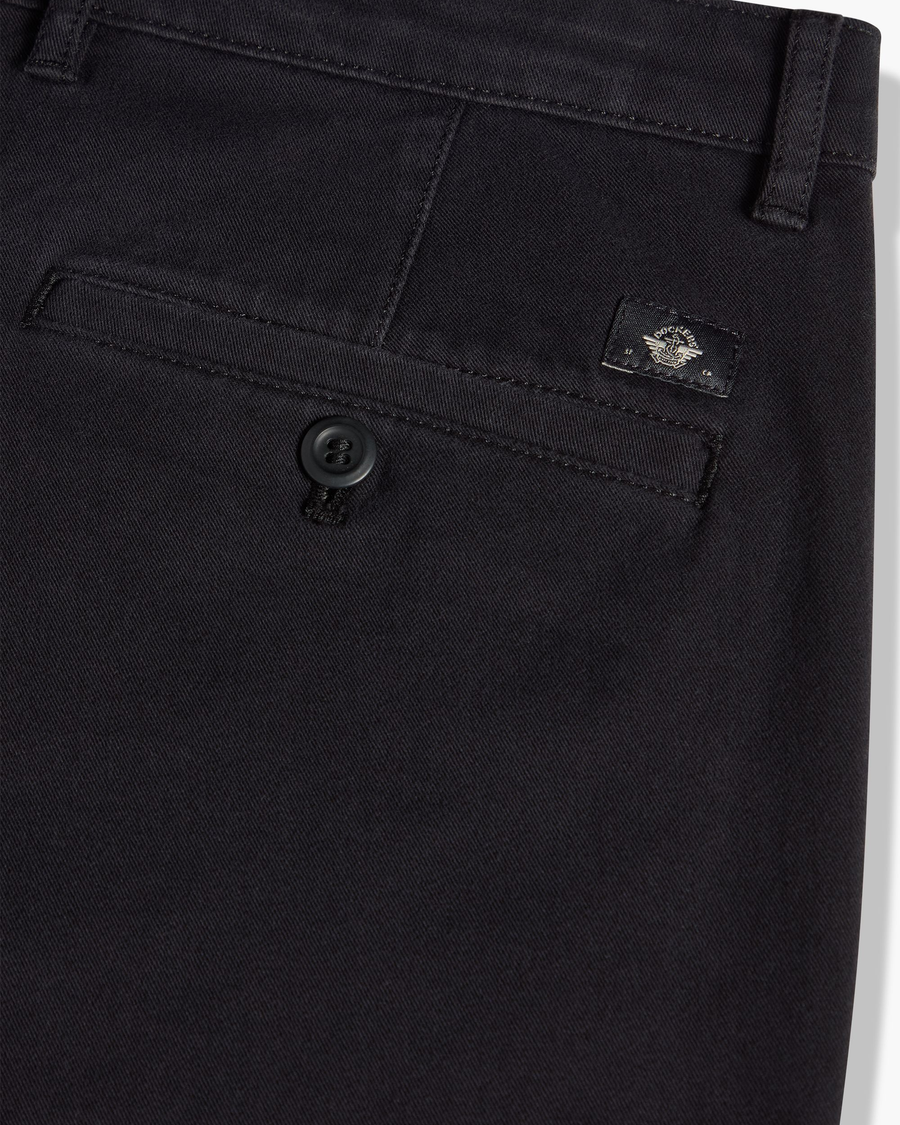 View of model wearing Beautiful Black Essential Chino Pants, Skinny Fit.