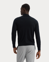 View of model wearing Beautiful Black Go Half-Zip Sweater, Regular Fit.