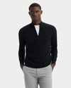 View of model wearing Beautiful Black Go Half-Zip Sweater, Regular Fit.