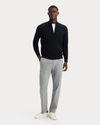 View of model wearing Beautiful Black Go Half-Zip Sweater, Regular Fit.