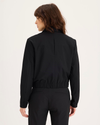 Back view of model wearing Beautiful Black Go Jacket, Regular Fit with Airweave.