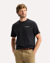 View of model wearing Beautiful Black Graphic Tee, Regular Fit.
