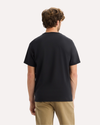 Back view of model wearing Beautiful Black Graphic Tee, Regular Fit.