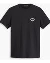 View of model wearing Beautiful Black (Lucent White) Logo Tee, Slim Fit.