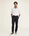 Front view of model wearing Beautiful Black Men's Slim Fit Original Chino Pants.