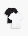 View of model wearing Beautiful Black & Lucent White 2 Pack Tee, Slim Fit.