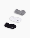 View of  Black/White/Grey Men's Liner Socks - 3 Pack.