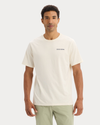 Front view of model wearing Buttercream Graphic Tee, Regular Fit.