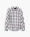 View of model wearing Calahan Chimera Lucent White Oxford Shirt, Slim Fit.