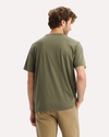 Back view of model wearing Camo Graphic Tee, Regular Fit.
