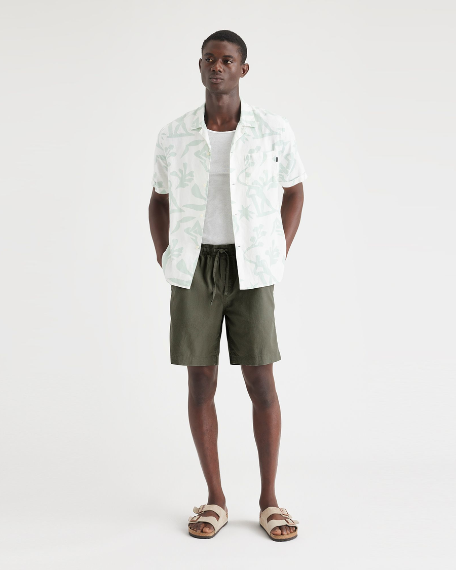 Front view of model wearing Camo Men's Pull-On Playa Short.