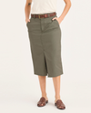 Front view of model wearing Camo Women's Chino Skirt.