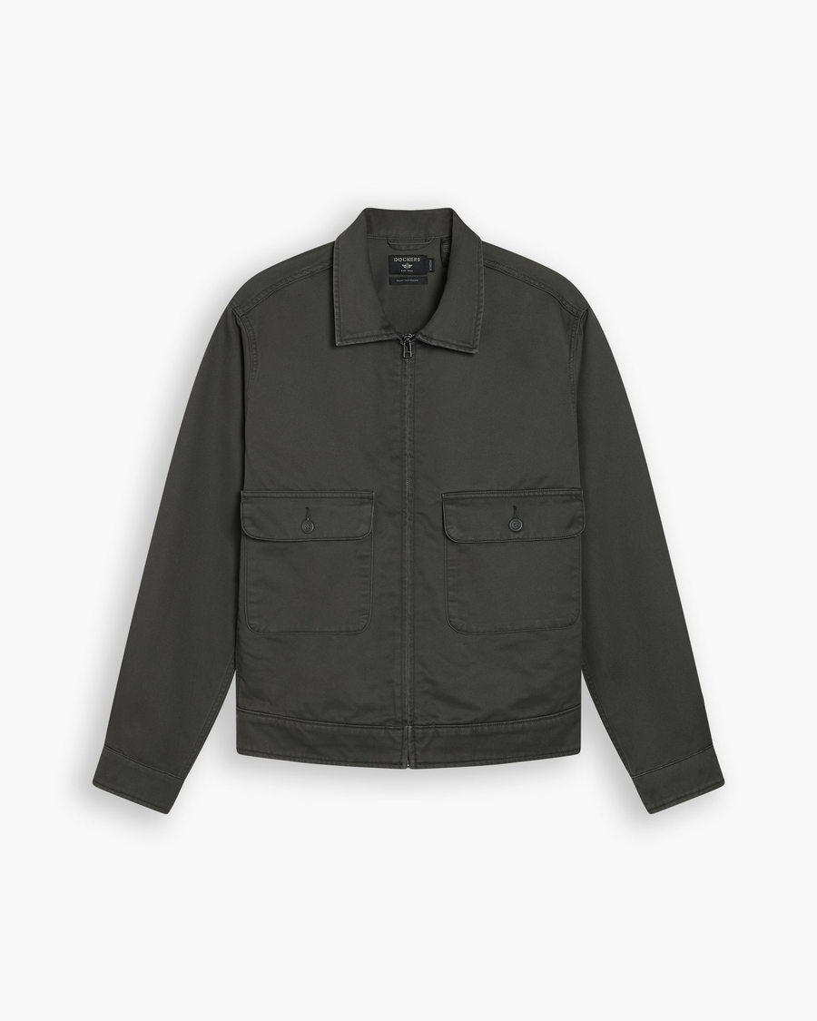 View of model wearing Chimera Mechanic's Jacket, Regular Fit.