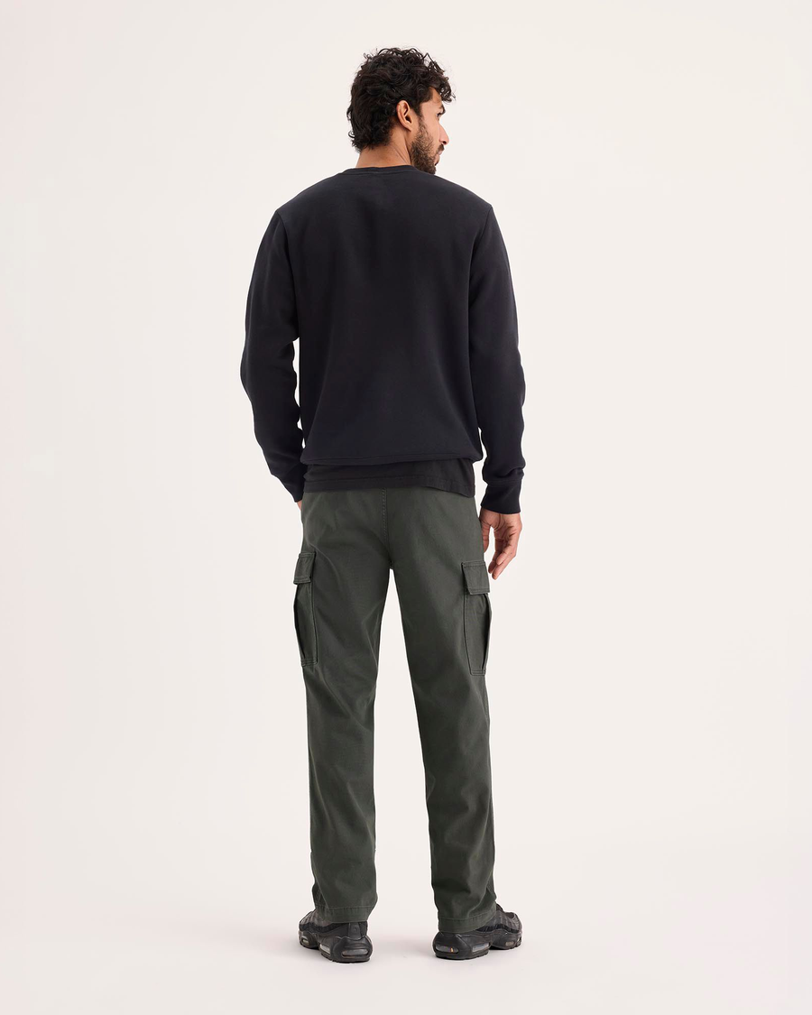 Back view of model wearing Chimera Utility Cargo Pant, Straight Fit.
