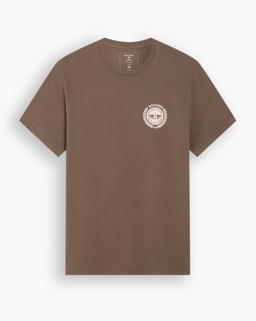 View of model wearing Chocolate Chip Graphic Tee, Slim Fit.