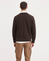 Back view of model wearing Coffe Bean Men's Regular Fit Icon Crewneck Sweatshirt.