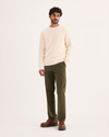 Front view of model wearing Dark Moss Ultimate Chino Pants with Smart 360 Flex™, Slim Fit.