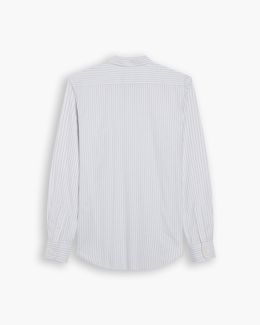 View of model wearing Devon Oxford Shirt, Slim Fit.