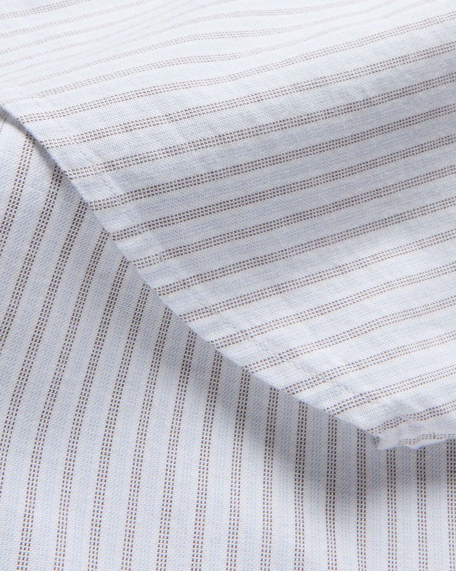 View of model wearing Devon Oxford Shirt, Slim Fit.