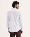 Back view of model wearing Devon Oxford Shirt, Slim Fit.