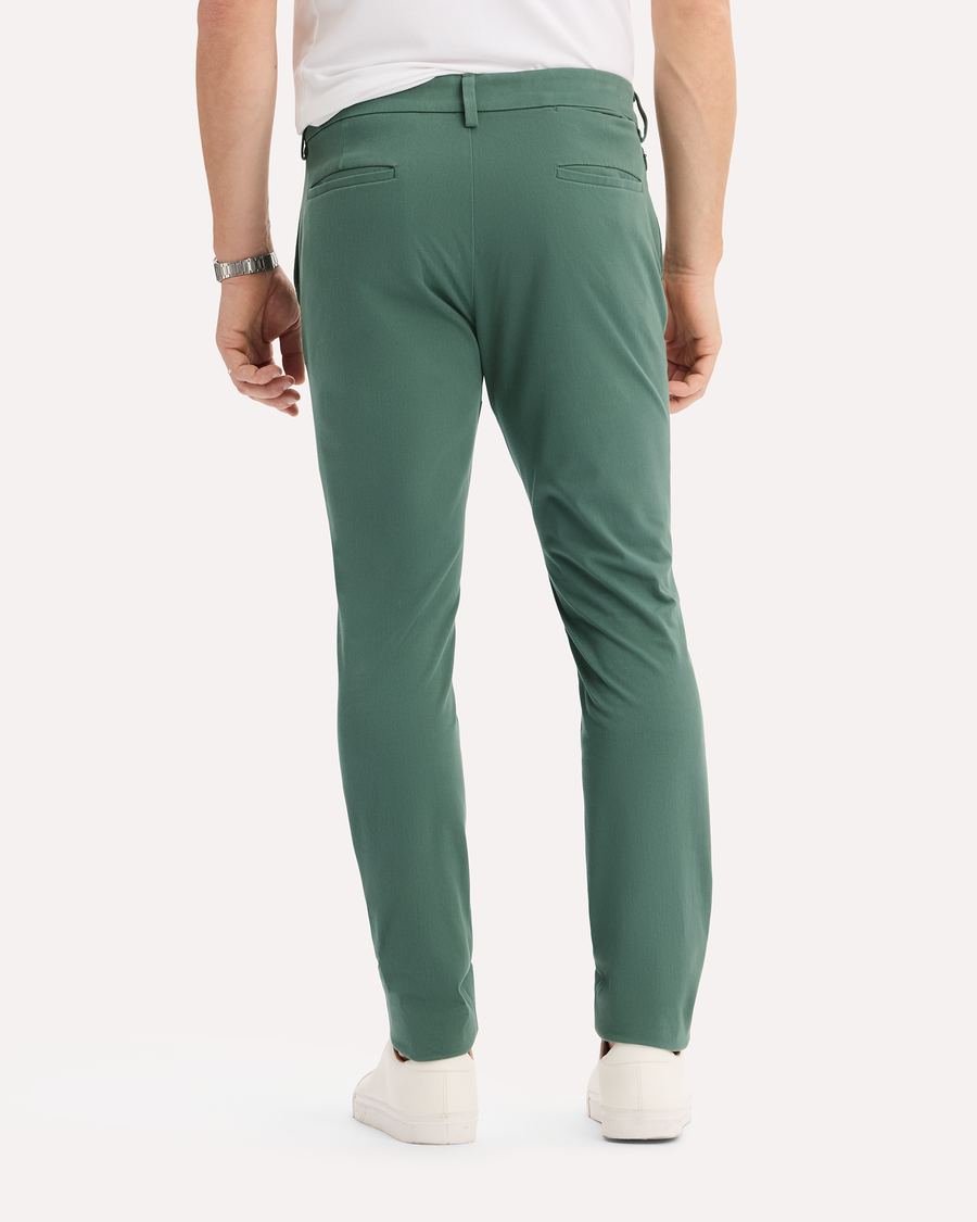 View of model wearing Duck Green Go Activeflex Chino, Skinny Fit.