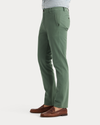 View of model wearing Duck Green Ultimate Chinos, Slim Fit.
