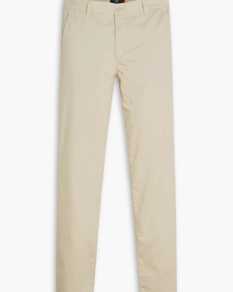 View of model wearing Dusty Yellow Men's Slim Fit Smart 360 Flex Ultimate Chino Pants.