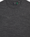 View of model wearing Fantasy Space Dye Thunderstorm Gray Crewneck Sweater,  Regular Fit.
