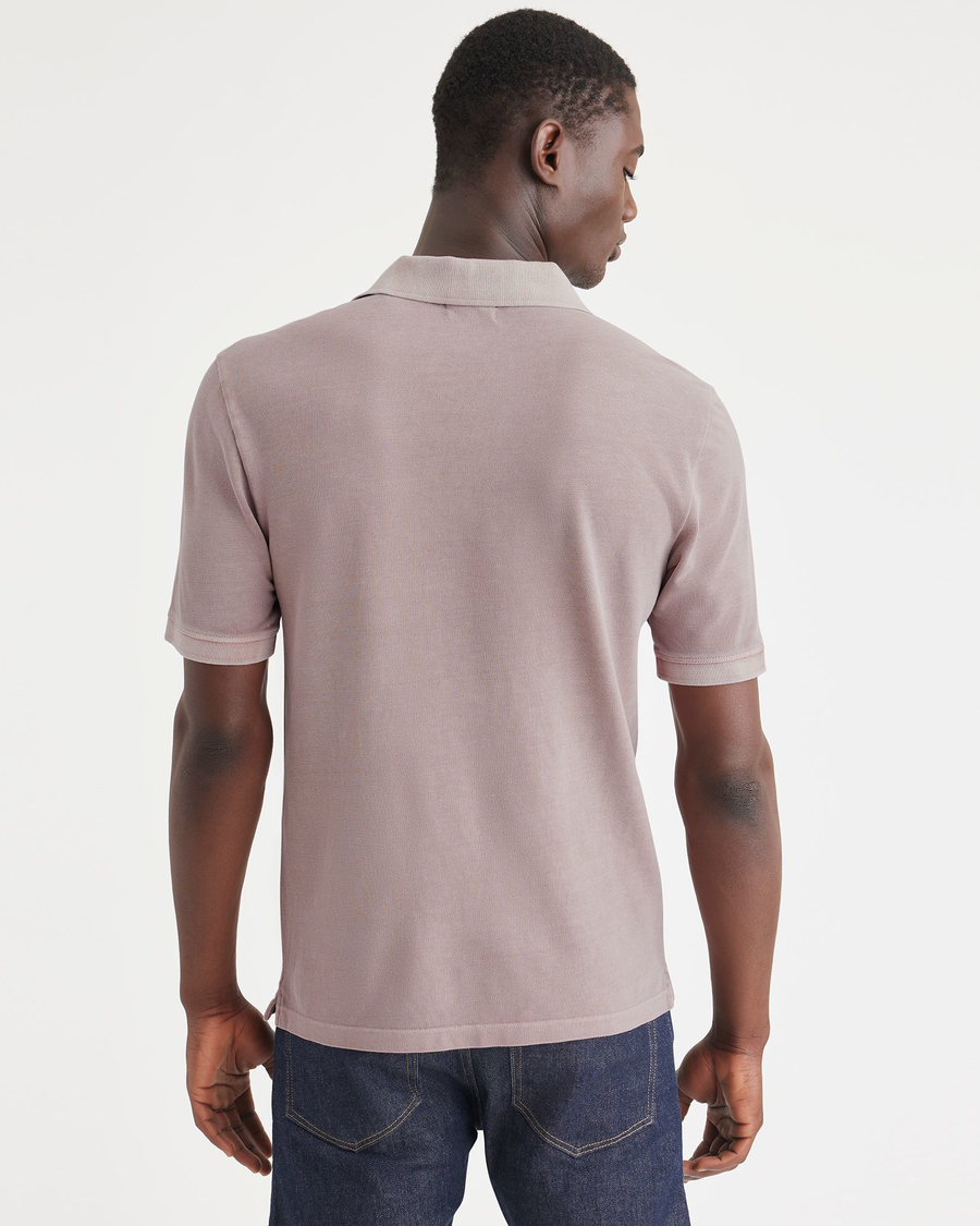Back view of model wearing Fawn Men's Slim Fit Original Polo.
