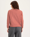 Back view of model wearing Fire Whirl Boatneck Tee, Regular Fit.
