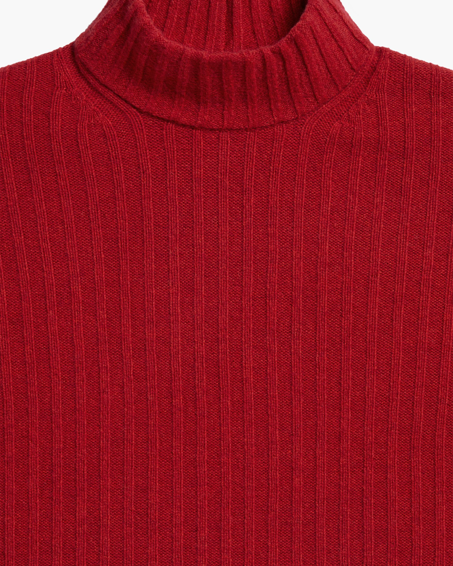 View of model wearing Fire Whirl Mockneck Sweater, Relaxed Fit.