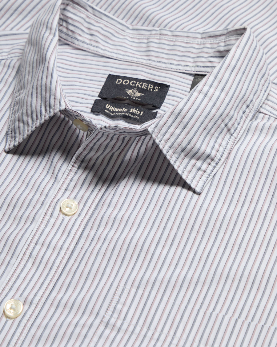 View of model wearing Folkston Gray Ultimate Shirt Long Sleeve, Regular Fit.