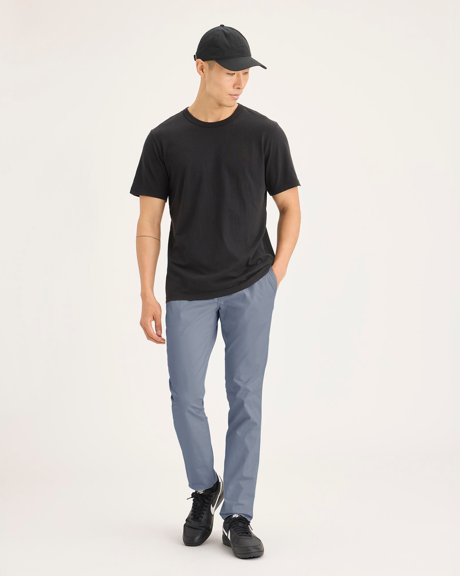 Front view of model wearing Folkstone Gray Original Chino Pants, Skinny Fit.