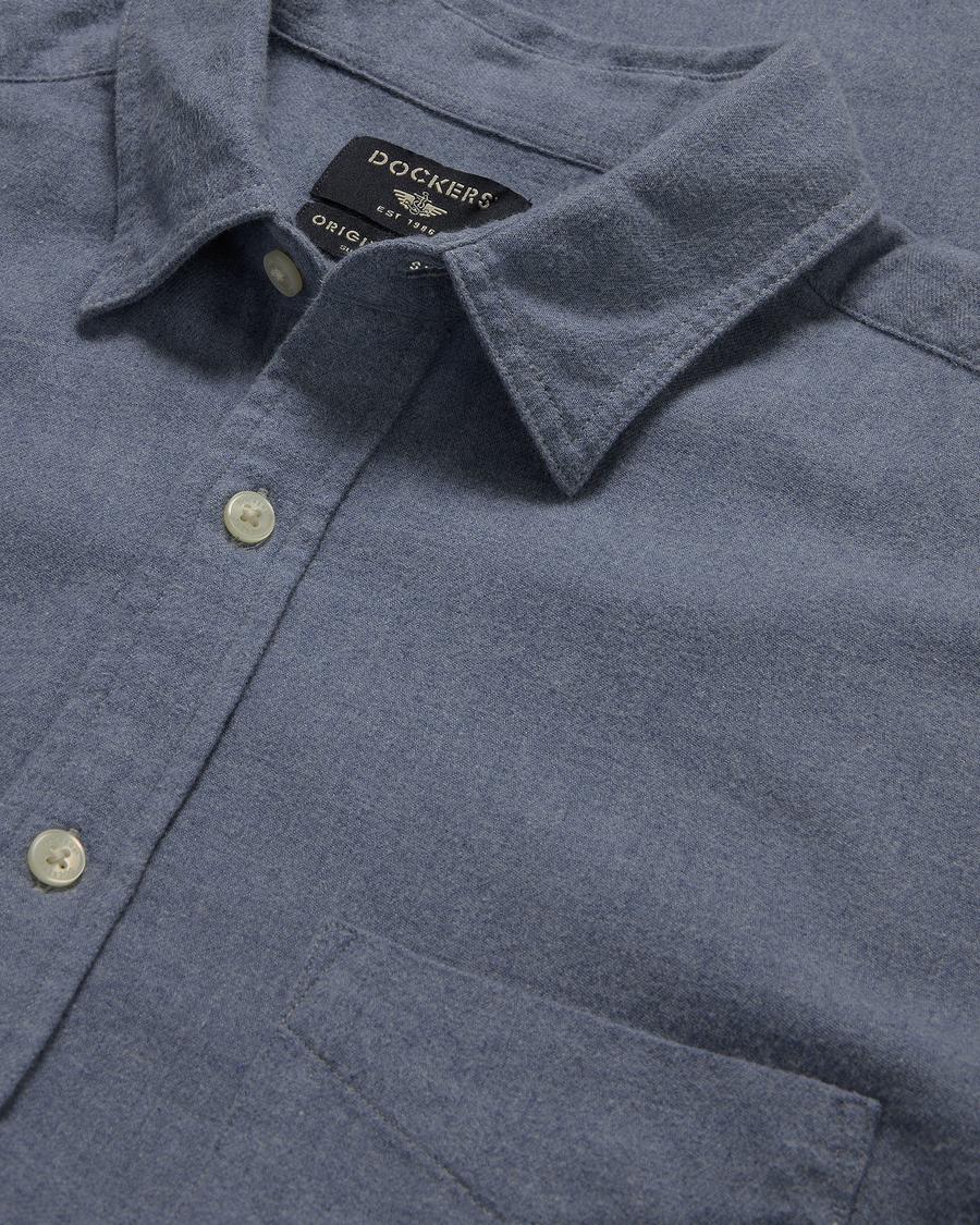 View of model wearing Folkstone Gray Original Shirt, Slim Fit.