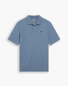 View of model wearing Folkstone Gray Pique Polo, Slim Fit.