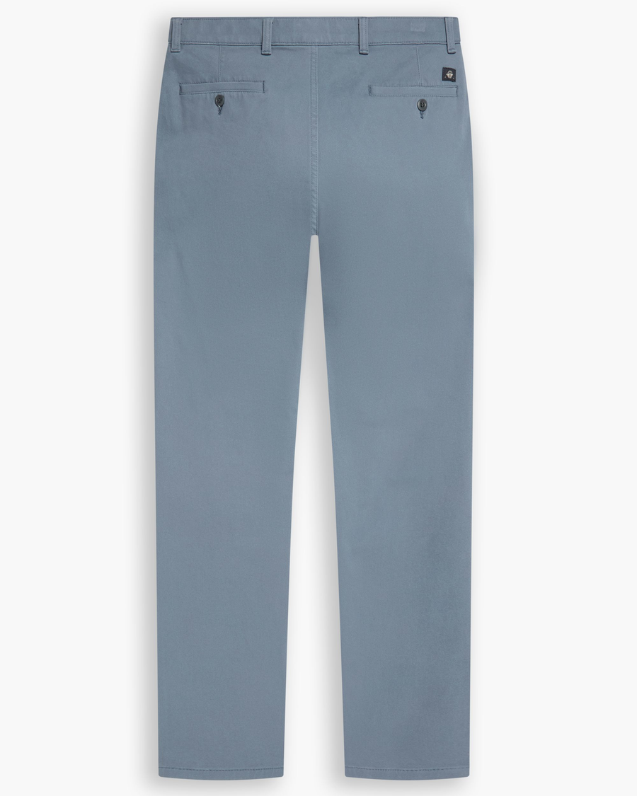 View of model wearing Folkstone Gray Ultimate Chino Pants with Smart 360 Flex™, Skinny Fit.