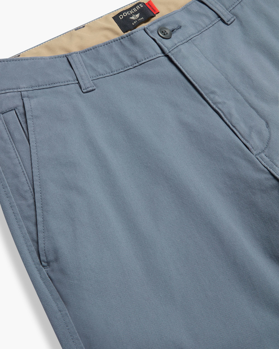 View of model wearing Folkstone Gray Ultimate Chino Pants with Smart 360 Flex™, Skinny Fit.