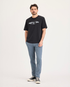 Front view of model wearing Folkstone Gray Ultimate Chino Pants with Smart 360 Flex™, Skinny Fit.