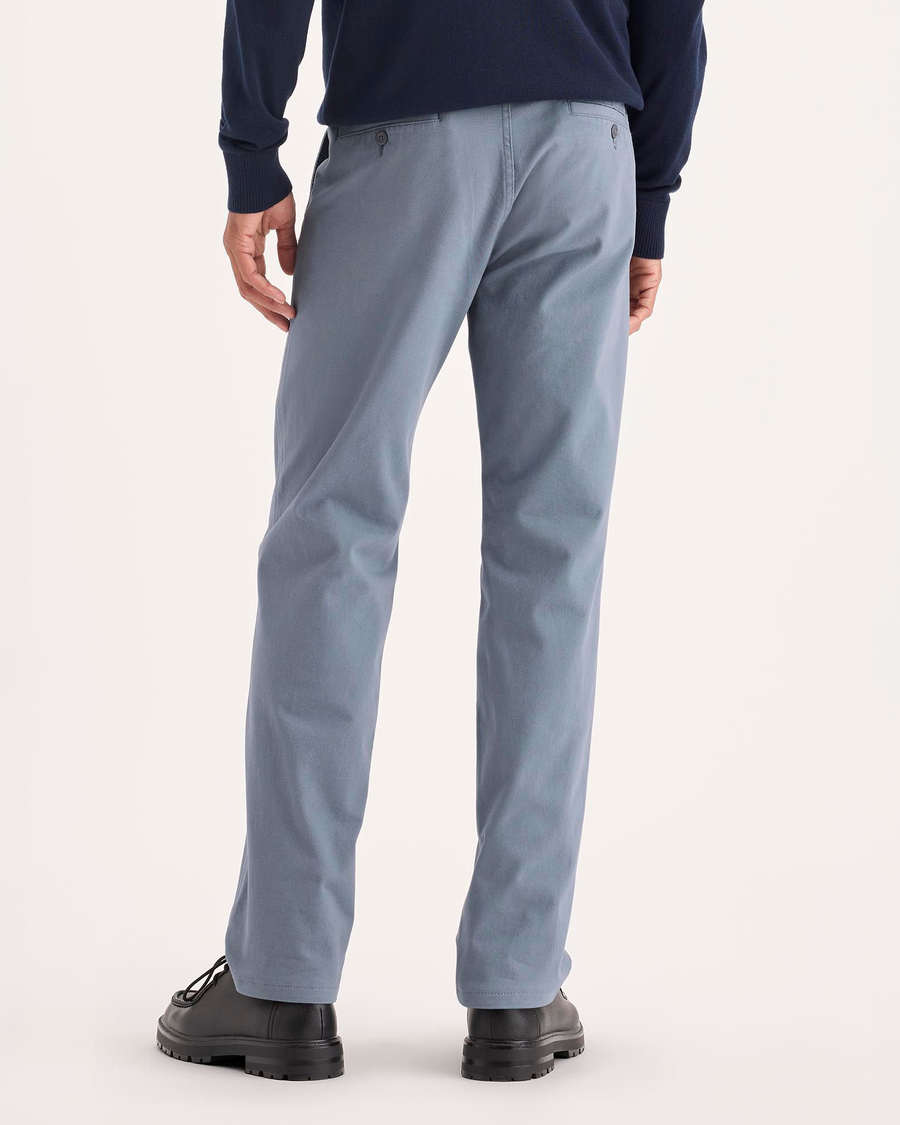Back view of model wearing Folkstone Gray Ultimate Chino Pants with Smart 360 Flex™, Slim Fit.
